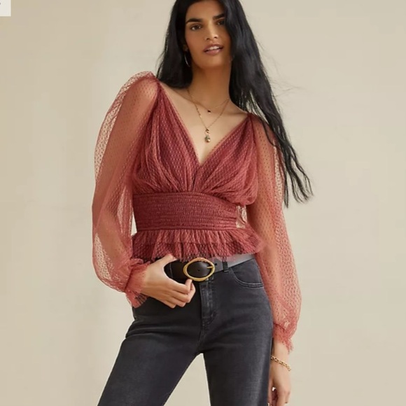 Anthropologie Tops - Anthropologie tulle top new with tags xs